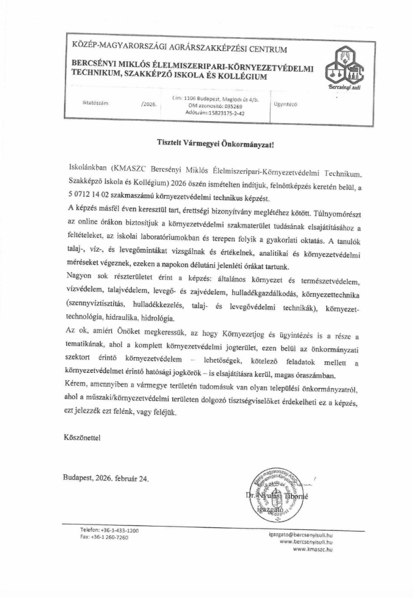 Felnőttképzési lehetőség környezetvédelmi techn403